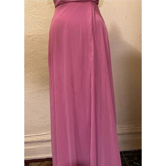 Lovely Adjustable Strap Wrap Bodice Maxi Dress with Front Slit Pink Size 2R - Picture 5 of 12